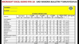 MICROSOFT OFFICE EXCEL  ISOMO RYA 10 BULLETIN Y’UMUNYESHULI [upl. by Imuy]