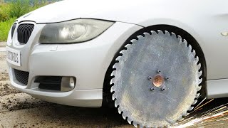 CIRCULAR SAW Blade on CAR  Experiment 1 [upl. by Lacram914]