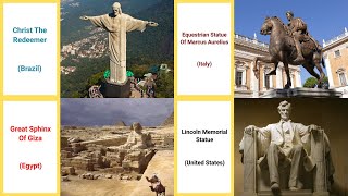 Famous Statues Of The World  Famous Statues With Pronunciation  Famous Statues with Pictures [upl. by Hallvard]