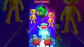 PJ Masks Strawberry  Owlette 🆚 CatBoy 🆚 Night Ninja 🆚 Gekko X Dance Song Tiles Hop shorts [upl. by Ayekram]