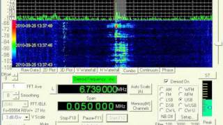 Skyking transmission 6739 kHz September 25 2010 1337 UTC [upl. by Eiramana264]