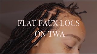 How To Do Flat Faux Locs on TWA Rubber Band Method  Beginner Friendly Faux Locs [upl. by Nylirret]