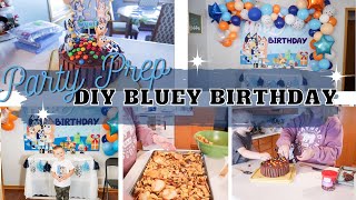 NEW DIY KIDS PARTY PREP WITH ME 2021  DIY BLUEY THEMED BIRTHDAY  PARTY DECOR CAKE amp FOOD IDEAS [upl. by Atiuqrahc]