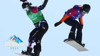 USAs Brenna Huckaby crashes gets up then wins bronze in wild snowboard cross final  NBC Sports [upl. by Gibe]