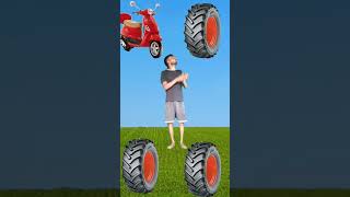 Big truck tyre to 😭 scooter rikshaw auto cycle vfx funny video 😂 shorts [upl. by Ainsley]