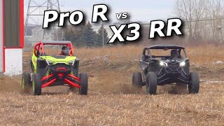 2022 Maverick X3 XRS RR vs 2022 RZR Pro R part 2 Drag and JUMPOFF [upl. by Nhabois]