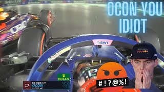 Max Verstappen angry with Esteban Ocon las vegas GP f1 formula1 maxverstappen lasvegasgp [upl. by Ardisi]