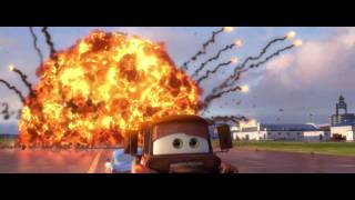 Lightning McQueens Crash Scene  SIDE BY SIDE VIDEO  Pixar Cars [upl. by Weir]