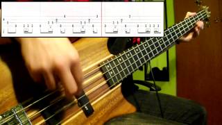 Rage Against The Machine  Killing In The Name Bass Cover Play Along Tabs In Video [upl. by Aerahs]