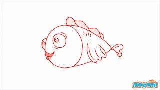 How to draw a Fish  Step By Step Drawing for Kids  Educational Videos by Mocomi [upl. by Qerat]