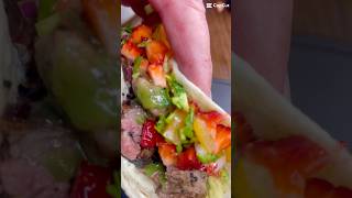 Strawberry salsa skirt steak tacos Ready for the southern hemisphere summer salsa tacos yummy [upl. by Assennav]