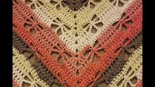 Part 2  The Butterfly Stitch Prayer Shawl Crochet Tutorial [upl. by Telford311]