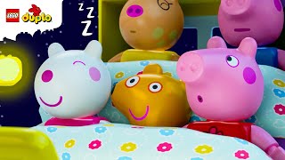 LEGO DUPLO 💤 Peppa’s Sleepover Song 🍿 Peppa Pig Nursery Rhymes amp Kids Songs [upl. by Macegan]