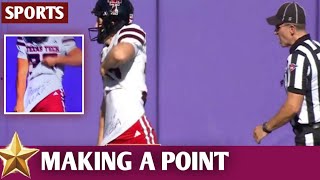 College football star flashes the MAGA shirt after scoring touchdown on trick play [upl. by Ettevad]