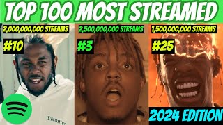 TOP 100 MOST Streamed Rap Songs OF ALL TIME Spotify 2024 UPDATED [upl. by Divd]