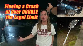 Entitled Woman Flees Car Crash at Over DOUBLE the Legal Limit [upl. by Fi514]