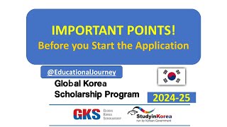 Important points for Global Korea Scholarship for Undergraduate Degrees 2025 GKS Undergraduate [upl. by Derfnam]