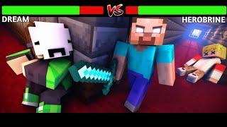 Dream vs Herobrine Fight Healthbars Animation krefix [upl. by Silverman735]