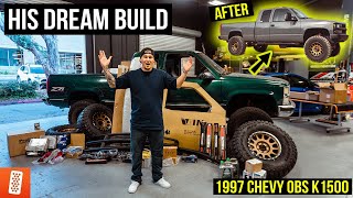 Surprising our EMPLOYEE with his DREAM TRUCK BUILD Full Transformation  Chevrolet OBS K1500 [upl. by Anoiuq]