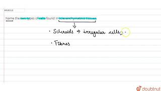 Name the two types of cells found in sclerenchymatous tissues  9  TISSUES  BIOLOGY  PRADEEP [upl. by Frazer]