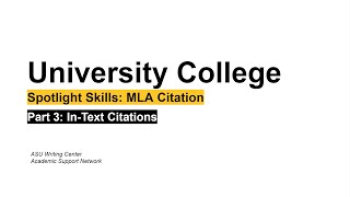 MLA Style and Citation InText Citations [upl. by Isidora313]