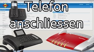 Telefon an Fritzbox anschliessen und Rufnummer zuweisen [upl. by Bunce]