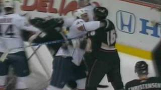 Zack Stortini vs George Parros Mar 27 2009 [upl. by Nahsor]