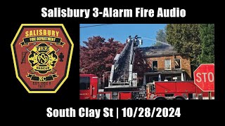 Salisbury 3Alarm Fire Audio 10282024 North Carolina [upl. by Juline]