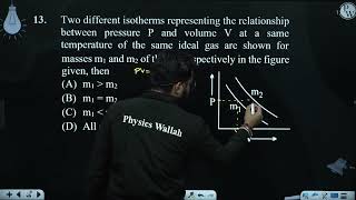 Two different isotherms representing the relationship between pressure P and volume V at a same [upl. by Amero]