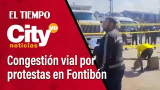 CityNoticias MD 3 de diciembre Congestión vial por protestas en Fontibón [upl. by Ihsoyim]