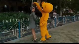 Teddy bear Frank video 😃😃😛😛😱😱new teddybear love dance reilway funny sad automobile bhojpuri [upl. by Spada]