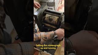 Rich Dana bringing our mimeo machine to life bookart mimeograph library shorts [upl. by Aeikan444]