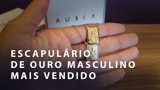 Escapulário de ouro Masculino Mais vendido  Aubra Joias [upl. by Onivag]