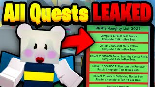 ALL BEESMAS Quests LEAKED Insane Rewards  Beesmas Update [upl. by Barimah]