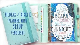 Filofax Kikki K Planner Mint Setup Video English [upl. by Gunilla]