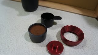 Minipresso Handpresso Tamper Funnel set in action [upl. by Kingston936]