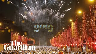 Arc de Triomphe lights up for new year in Paris [upl. by Thill]