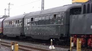 Die Traditionslok 50 3501 des Meininger Dampflokwerkes in Schweinfurt HBF zum Wassertanken [upl. by Ardel479]