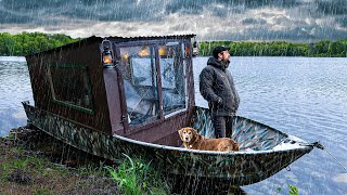 RAINY NIGHT IN A BOAT CAMPER on an Island [upl. by Jessey]