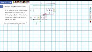 Bar model solution to word problem 14 Nov 2022 Barvember [upl. by Knowlton260]