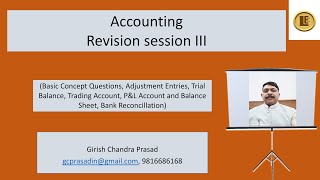 Learn Easily  Accounting Revision Session III by Girish C Prasad [upl. by Eudocia]