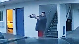 Suspect Fires 2 Guns Simultaneously During Shootout With Police [upl. by Tyrus265]