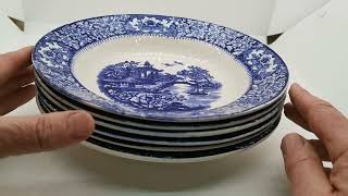 Swinnerton Olde Alton Ware Blue and White China Blue Pagoda Soup Bowl [upl. by Ejroj]