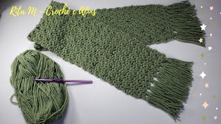 Cachecol Fácil em Crochê Ponto Semente Seed Stitch  Tutorial [upl. by Giacamo253]