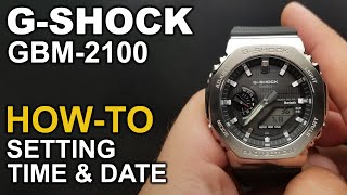 Gshock GBM2100  Setting time and date  module 5729 [upl. by Mihsah351]