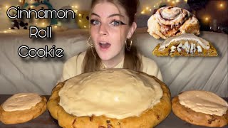 GIANT GOOEY PUMPKIN CINNAMON ROLL COOKIE MUKBANG Vegan [upl. by Wilkey]