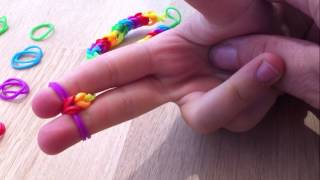 Double Fishtail Loom Band using your Fingers [upl. by Park]