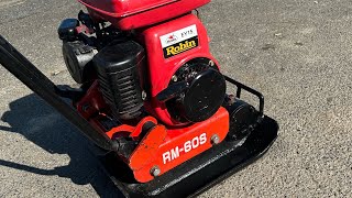 RM60S プレートランマー 61kg プレートコンパクター 転圧機 整備済み キャブレター掃除済み オイル交換済み 調子良 [upl. by Viquelia]