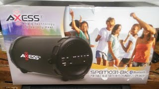 The Axess SPBT1031RD Portable Bluetooth Speaker [upl. by Enaj]