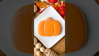 Basic pumpkin cookie decorated with royal icing cookiedecorating royalicing sugarcookies [upl. by Eberle647]